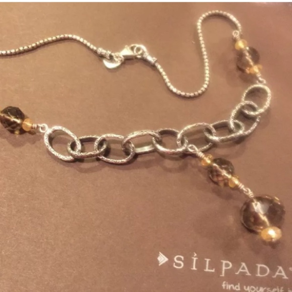 Silpada Sterling stone necklace EUC